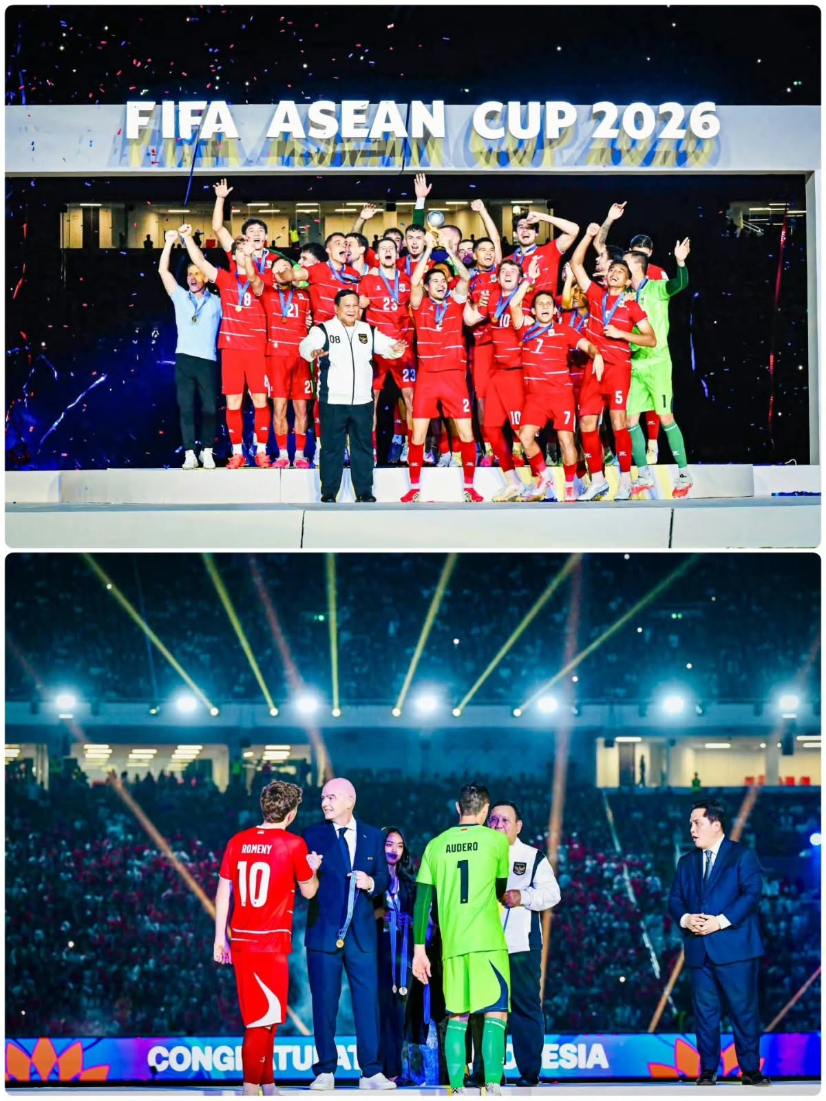Presiden Prabowo Saksikan Timnas Indonesia Juara FIFA ASEAN Cup 2026